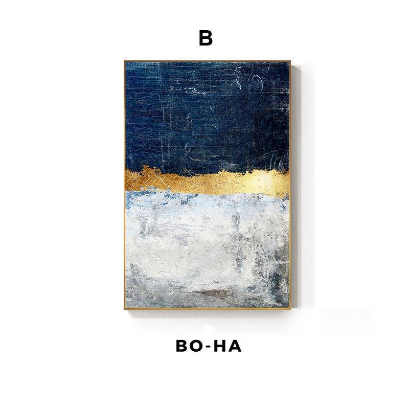 Abstract Navy & Gold Canvas Print