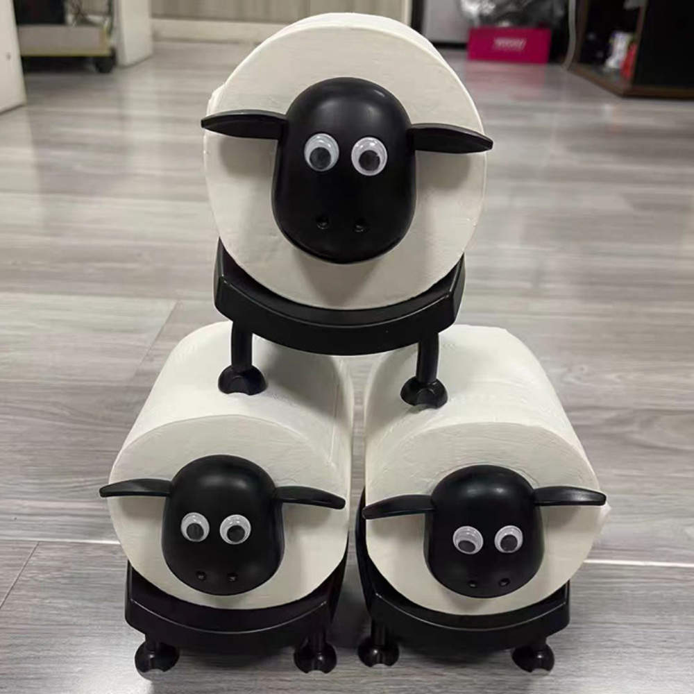 3D Sheep Toilet Roll Holder – Decorative Freestanding Bathroom Storage