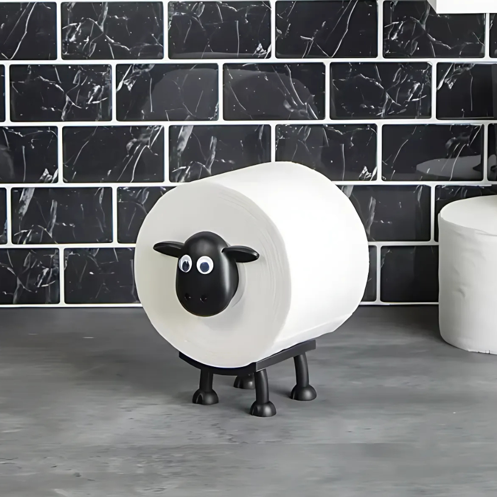3D Sheep Toilet Roll Holder – Decorative Freestanding Bathroom Storage
