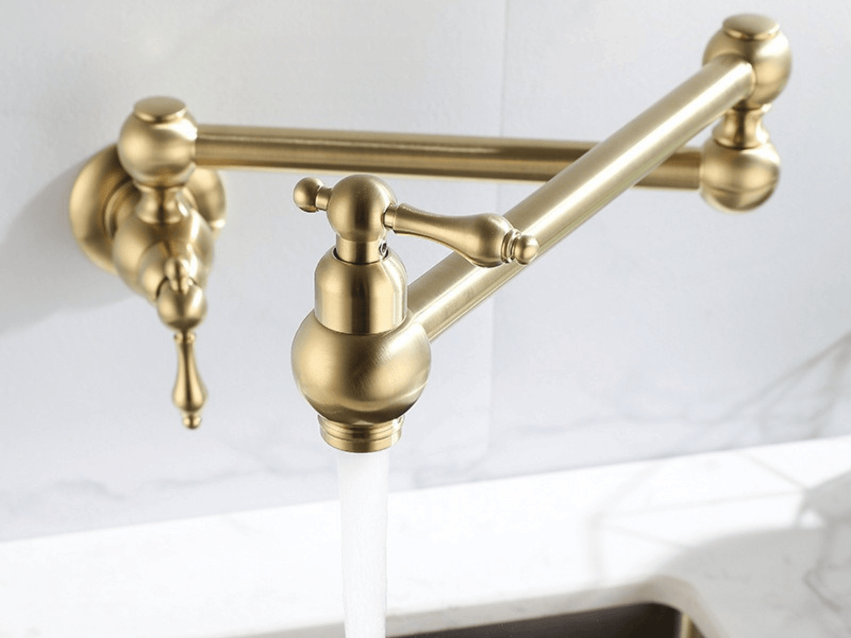 Antique Brass Folding Pot Filler Tap