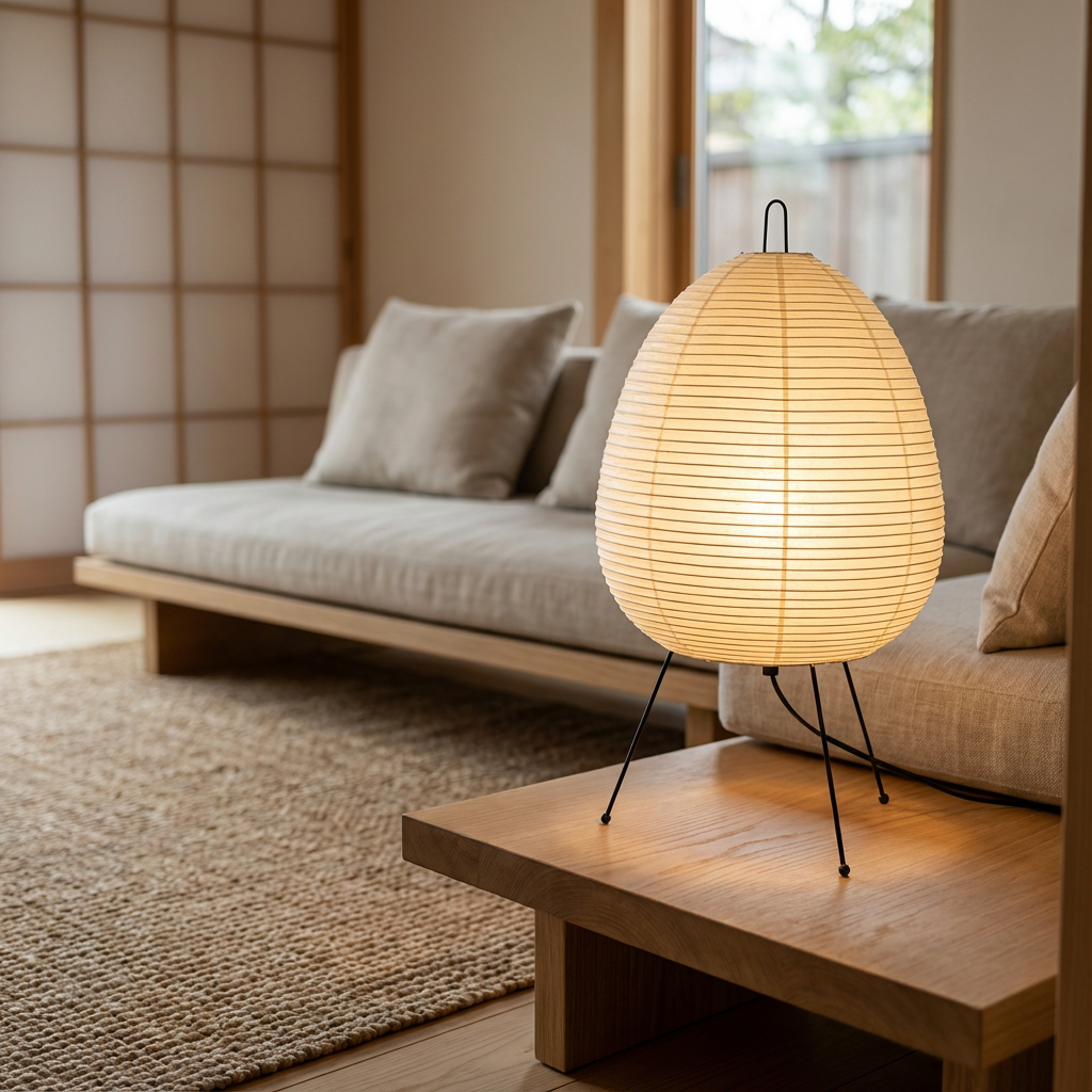 Wabi-Sabi Rice Paper LED Table Lamp