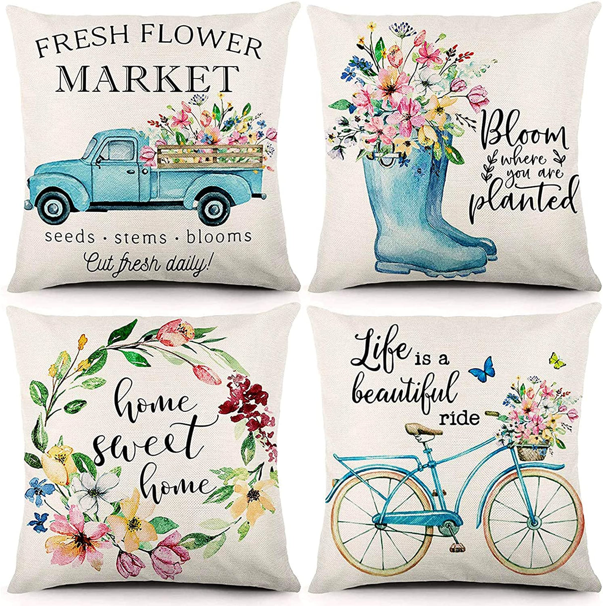 Spring Fresh Floral Cushion Covers – 45 × 45cm