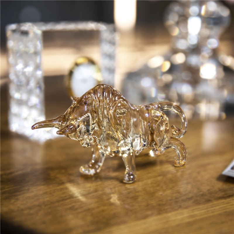 Aureus Crystal Bull Sculpture