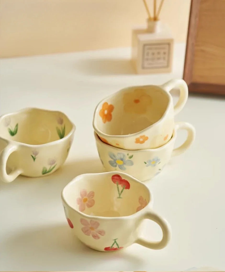 Flora Hand-Painted Ceramic Mug – 250ml