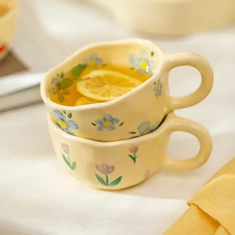 Flora Hand-Painted Ceramic Mug – 250ml