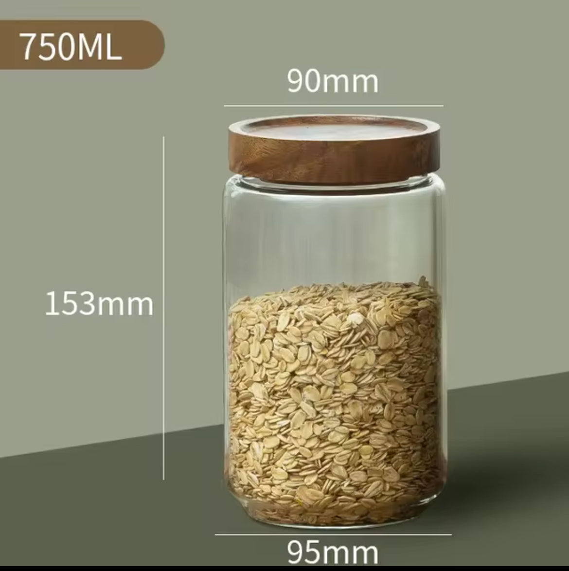 Borosilicate Glass Storage Jars with Wooden Lids