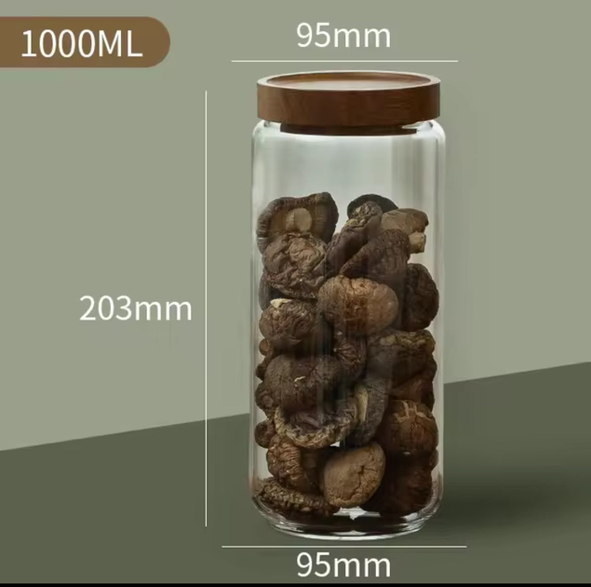 Borosilicate Glass Storage Jars with Wooden Lids