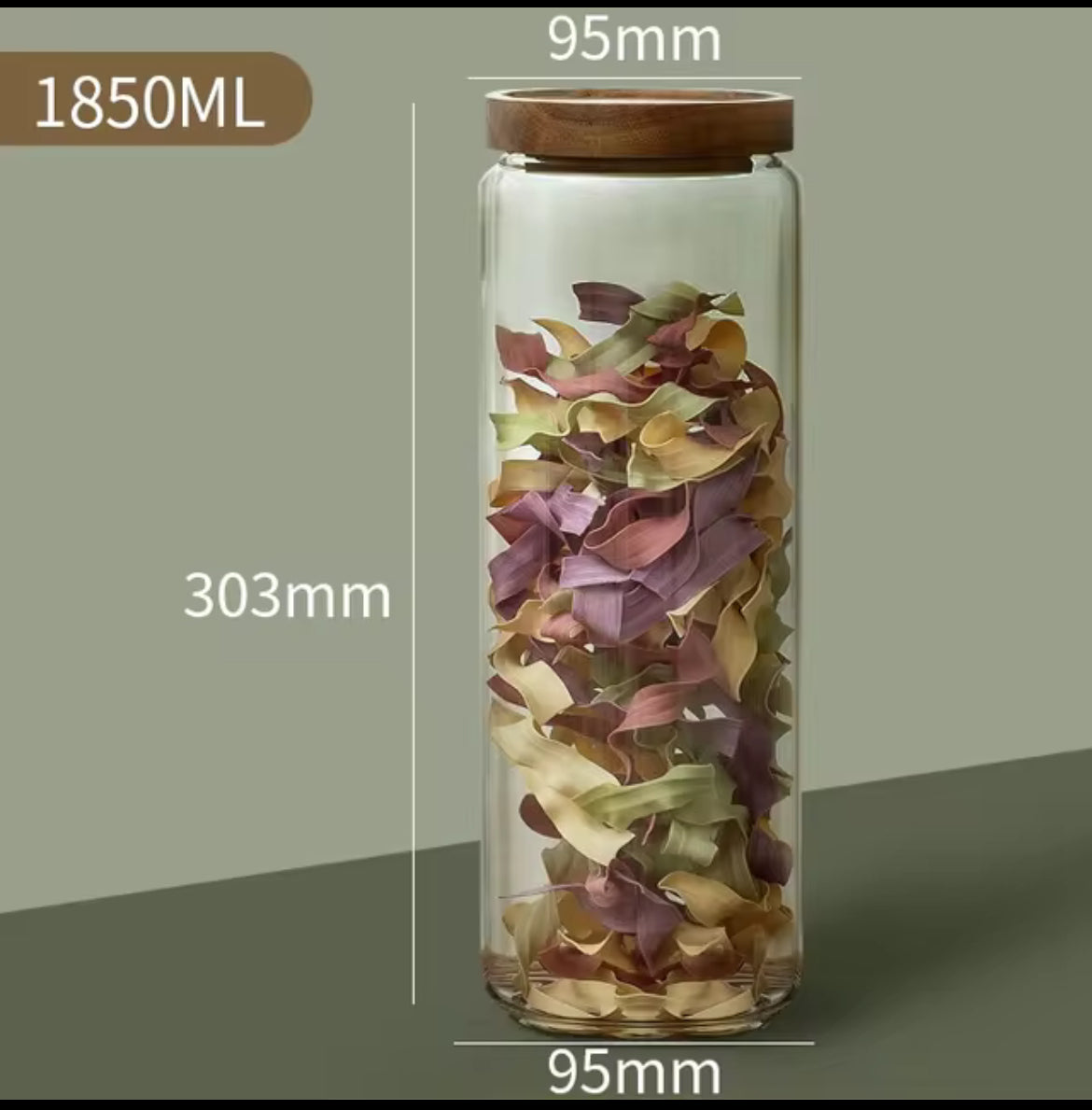 Borosilicate Glass Storage Jars with Wooden Lids