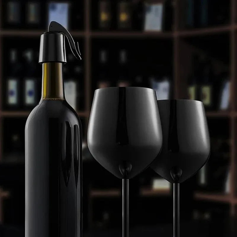 Cálice de vidro de vinho de aço inoxidável 500ml 304 ouro rosa prata cor dourada, copo de metal durável para vinho tinto champanhe bar festa