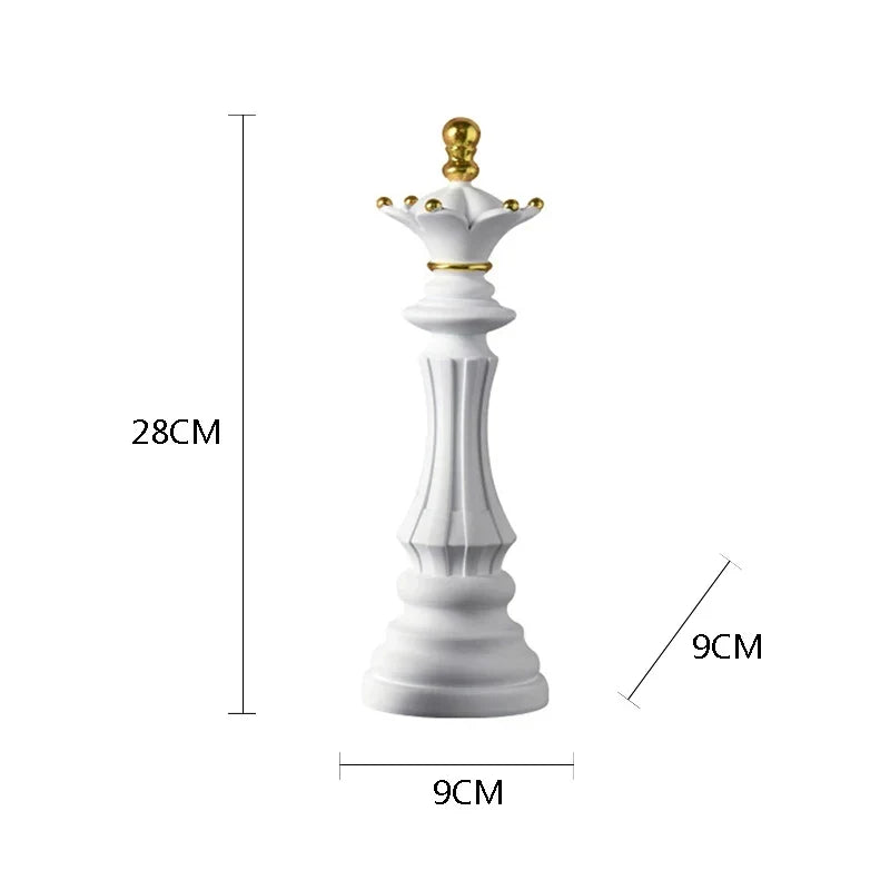 Elegant Chess Resin Sculptures