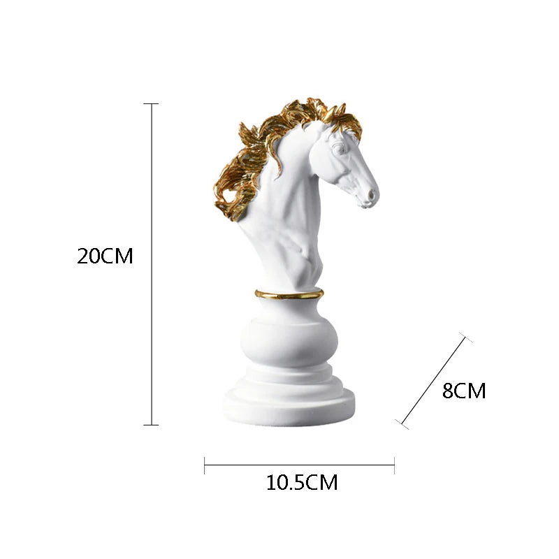 Elegant Chess Resin Sculptures