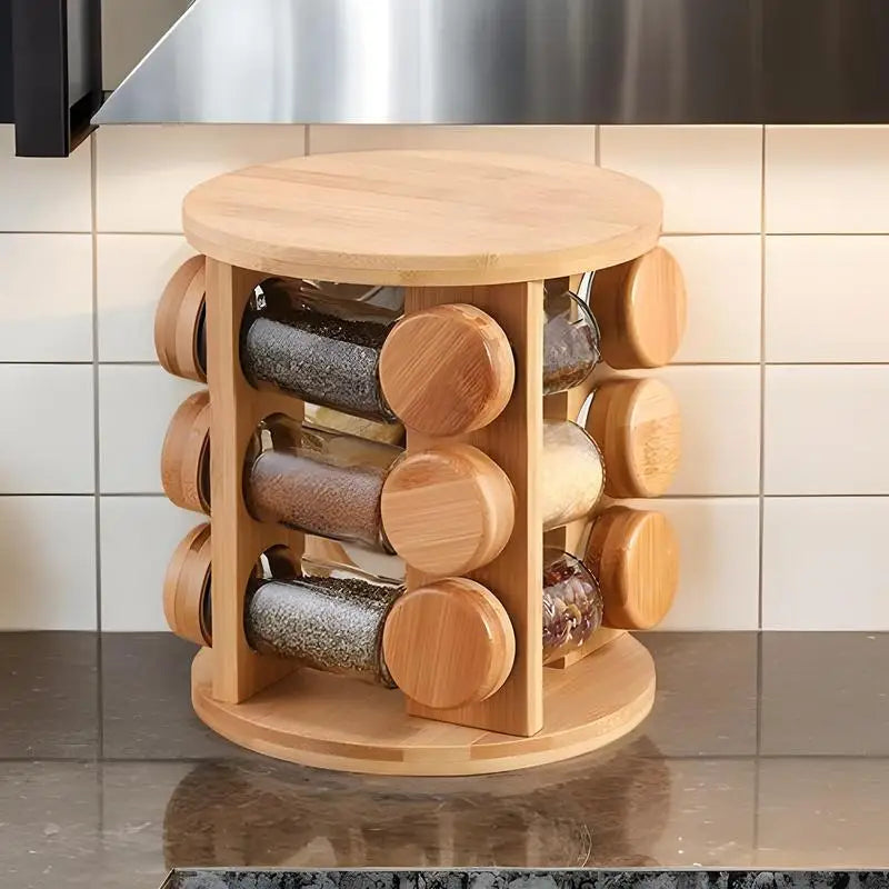 Wooden Spice Rack Organizer