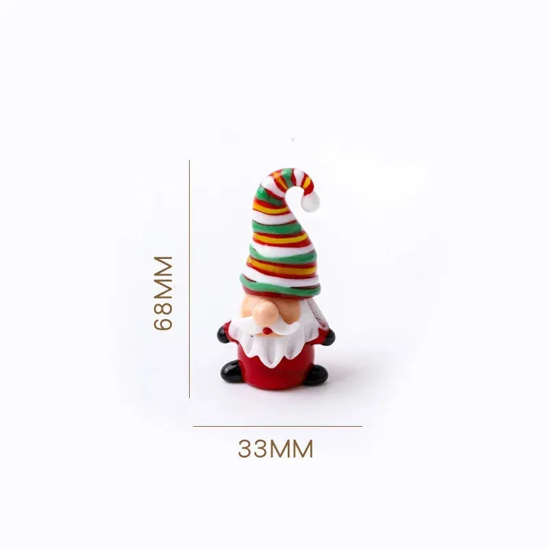 Decorações de Natal para mesa e carro - Enfeites de vidro criativos de desenho animado de Papai Noel (presentes perfeitos e enfeites de carro)
