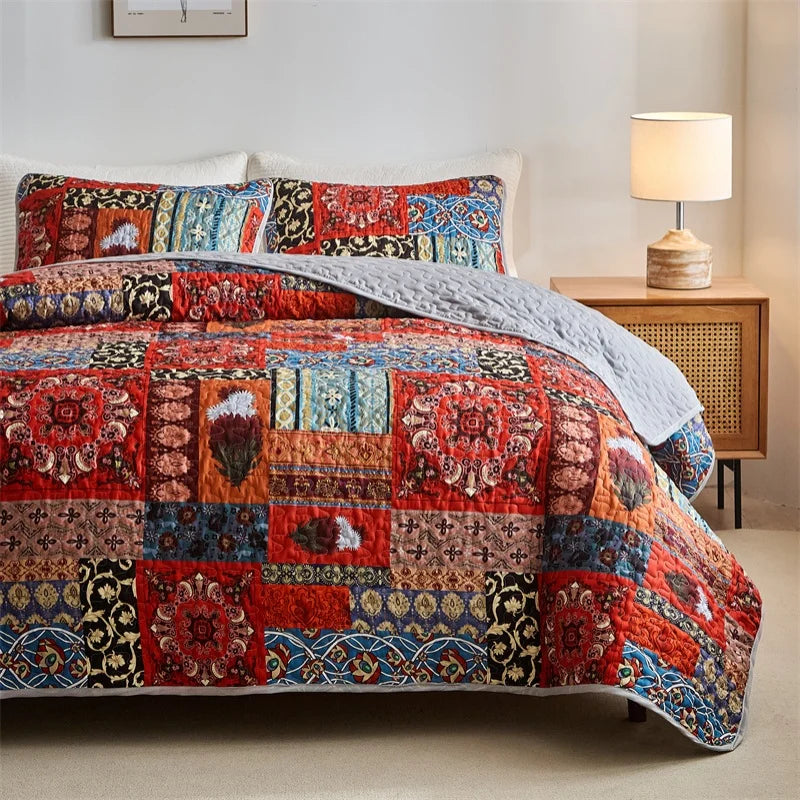 Floral Patchwork Quilt Set