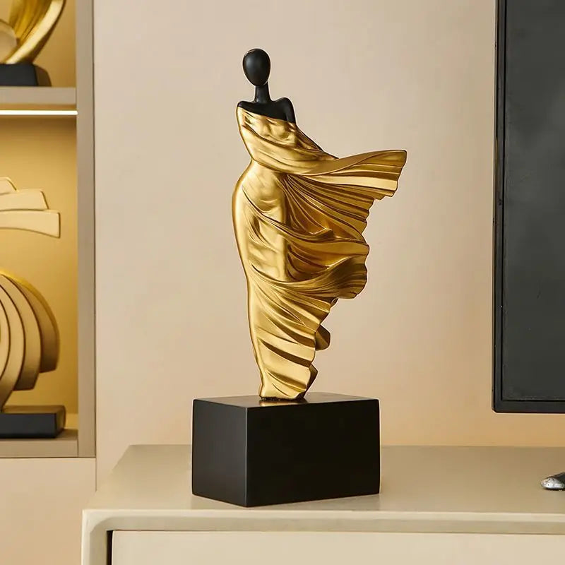 Escultura feminina criativa arte abstrata estatuetas decoração sala de estar escritório estatuetas ornamentos luxo decoração para casa artesanato