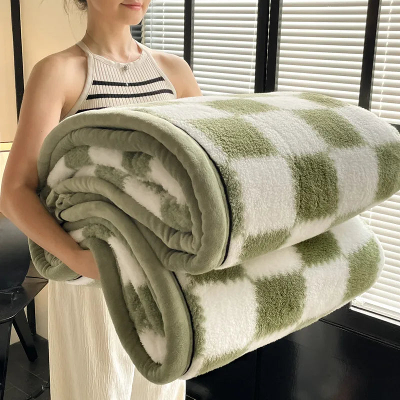 Cozy Checkered Plush Blanket