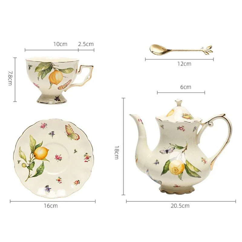 Lemon Blossom Ceramic Tea Set