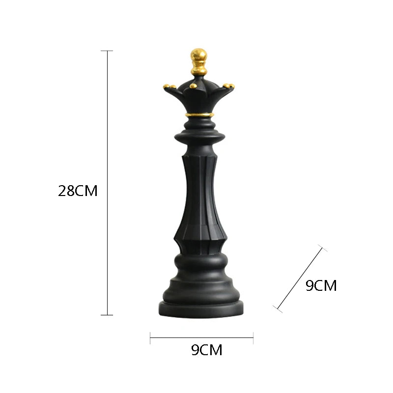 Elegant Chess Resin Sculptures