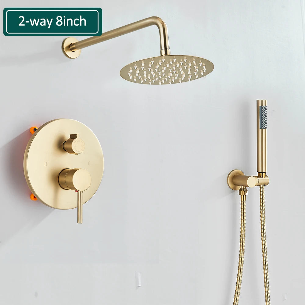 Elegant Brushed Gold Shower Set