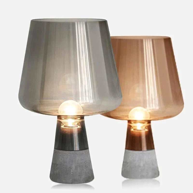 Nordic Glass Floor Lamp with Cement Base