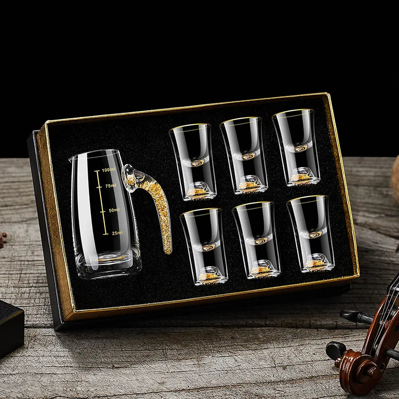 Elegant Gold Leaf Wine Set