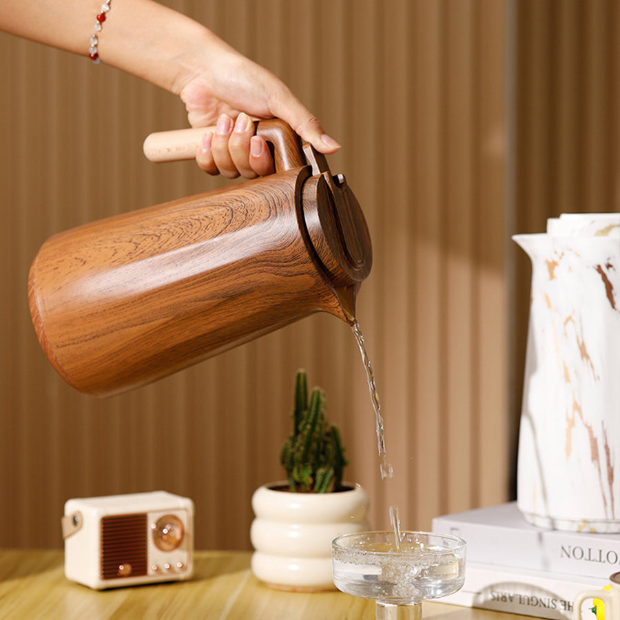 Nordic Thermal Carafe with Wood Effect – 1L