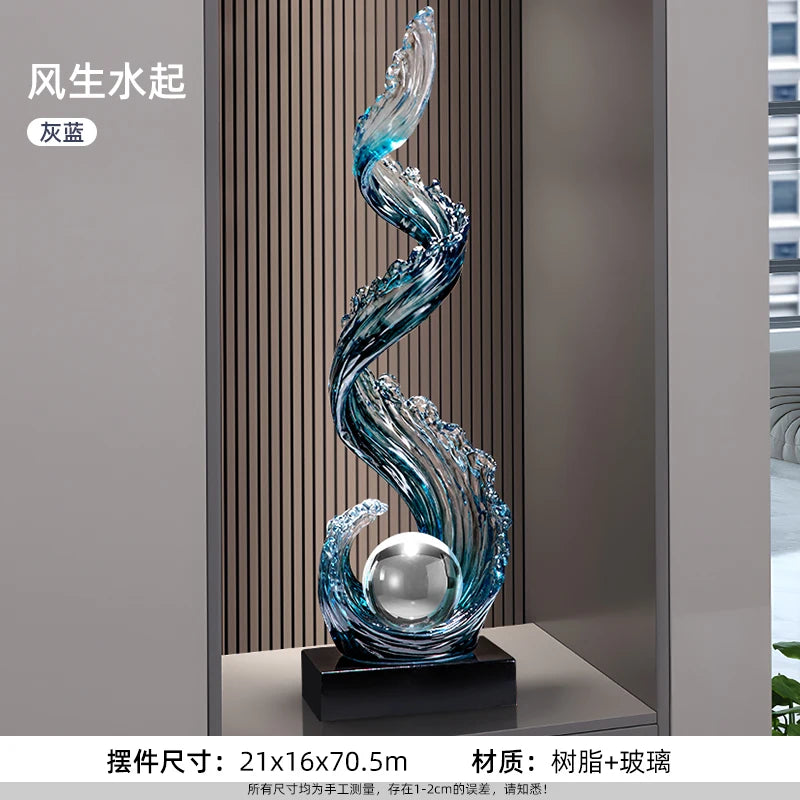 Elegant Blue Resin Sculpture