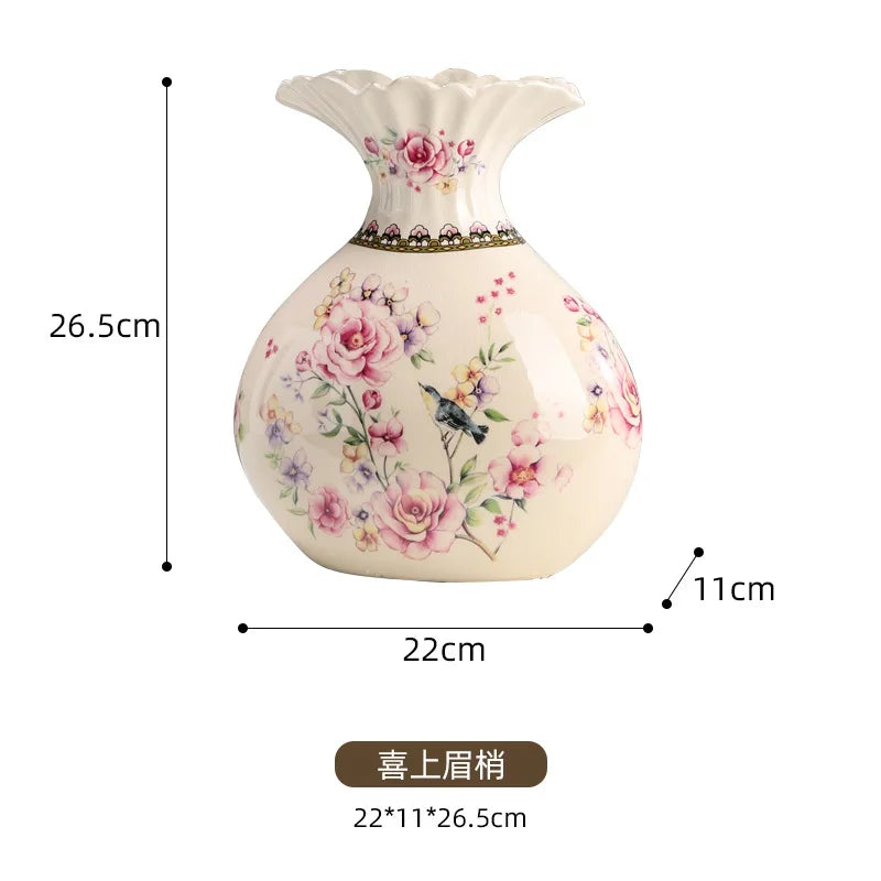 Elegant Floral Ceramic Vase