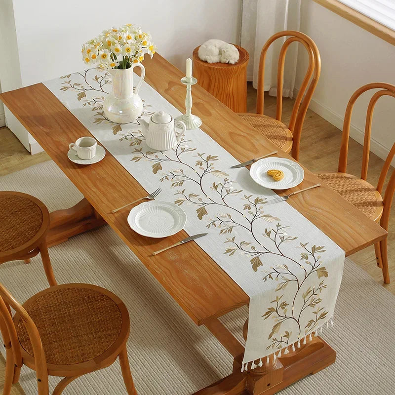 Elegant Embroidered Table Runner