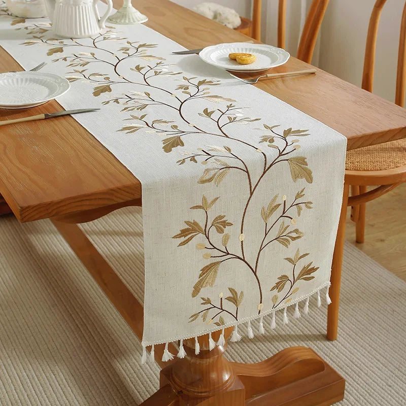 Elegant Embroidered Table Runner