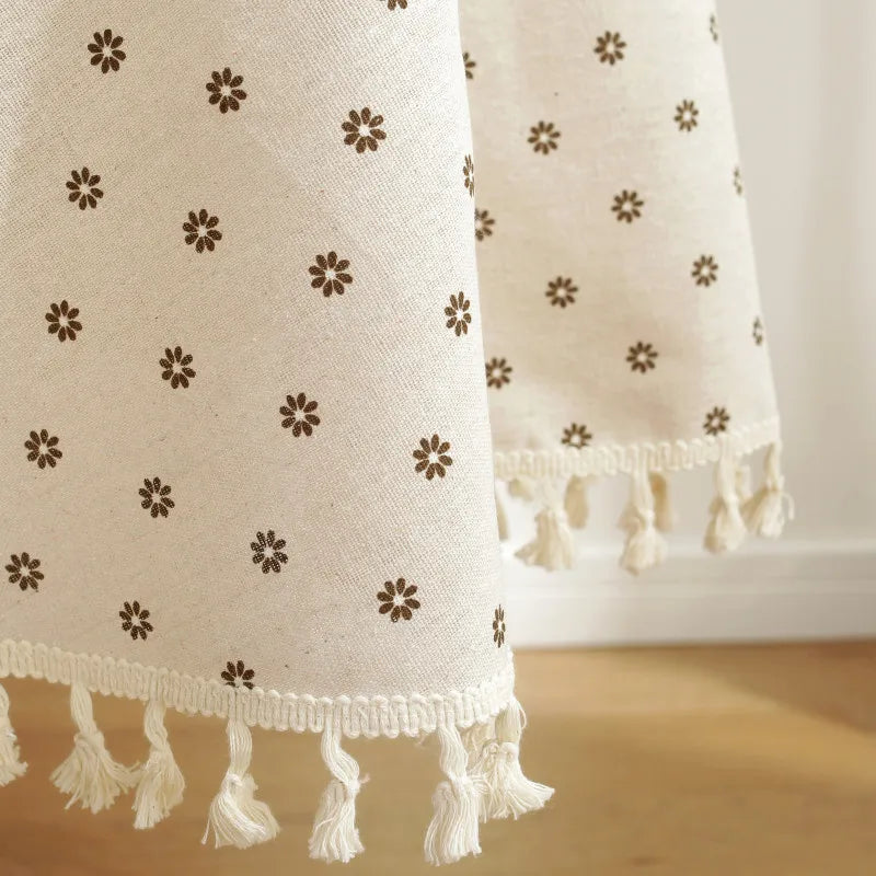 Peony Floral Round Tablecloth with Tassels