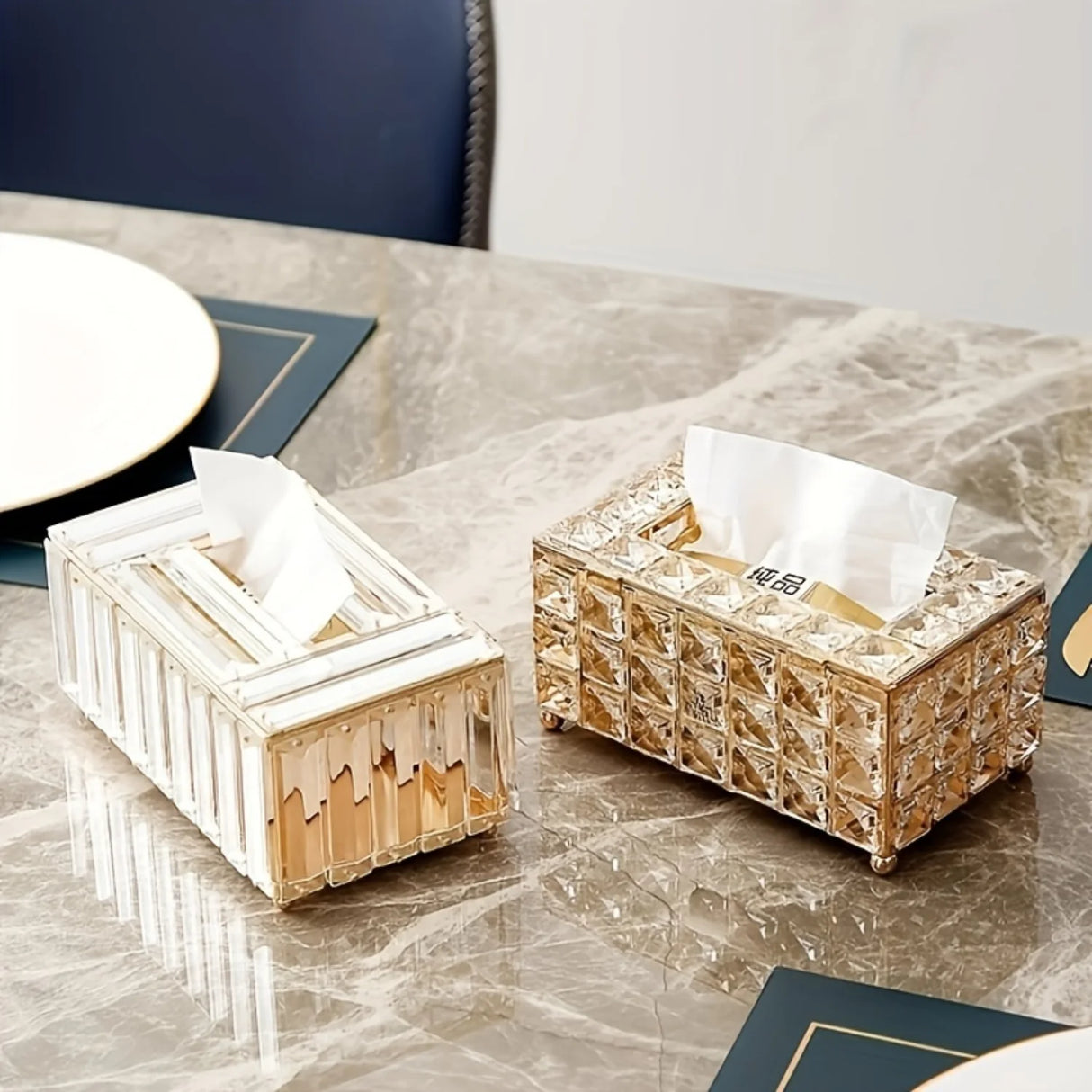 1pc caixa de tecido luxuosa, suporte de tecido de mesa, caixa de tecido, para banheiro sala de estar quarto bancada de vaidade, decoração, banho