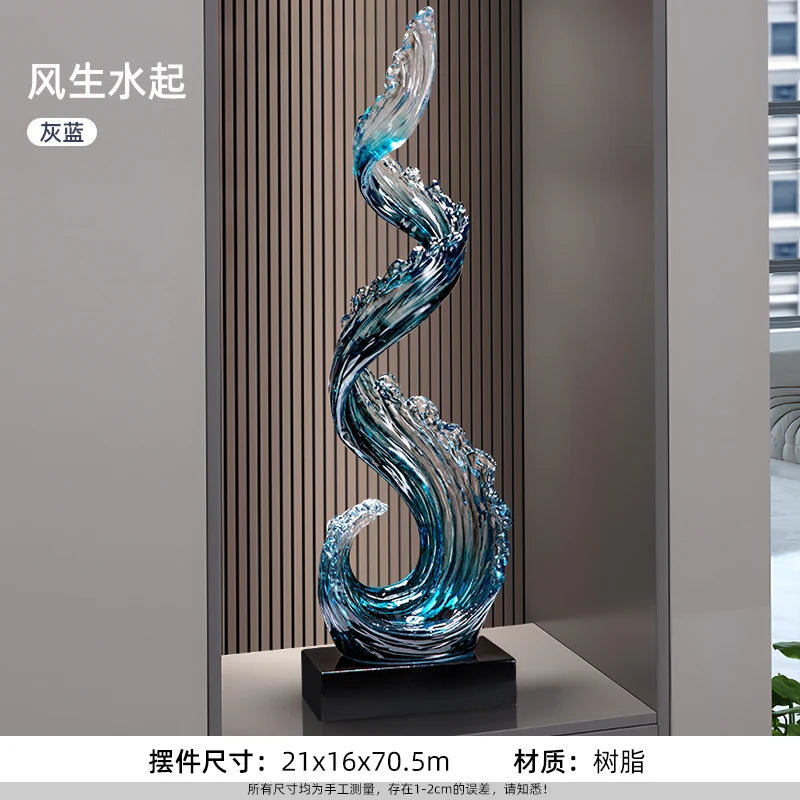 Elegant Blue Resin Sculpture