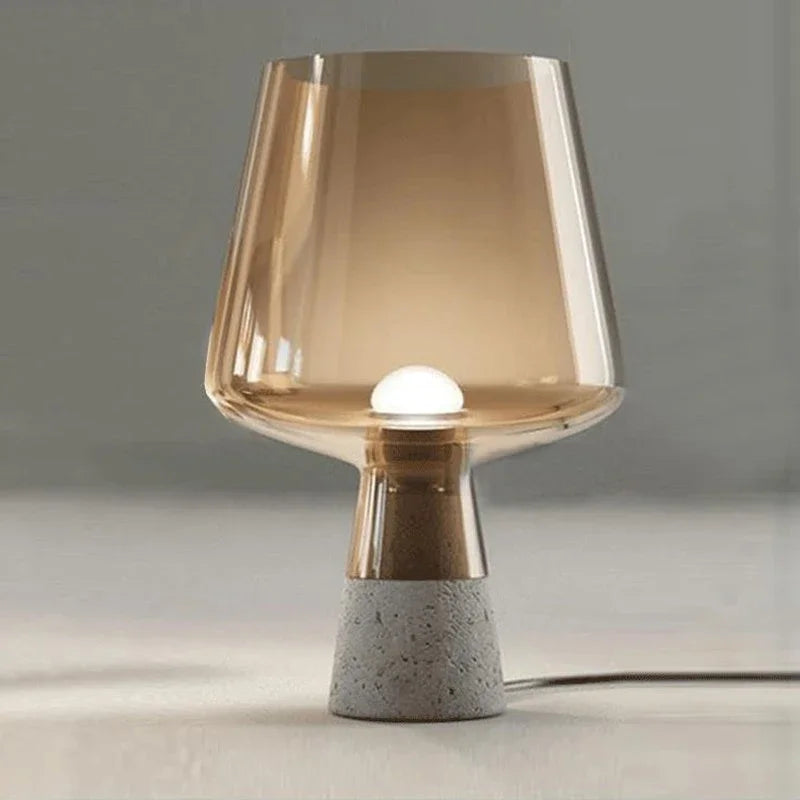 Nordic Creative Modern Lâmpada De Assoalho Base De Cimento Abajur De Vidro Decoração Para Casa, Quarto, Cabeceira, LED Desk, Estudo Iluminação