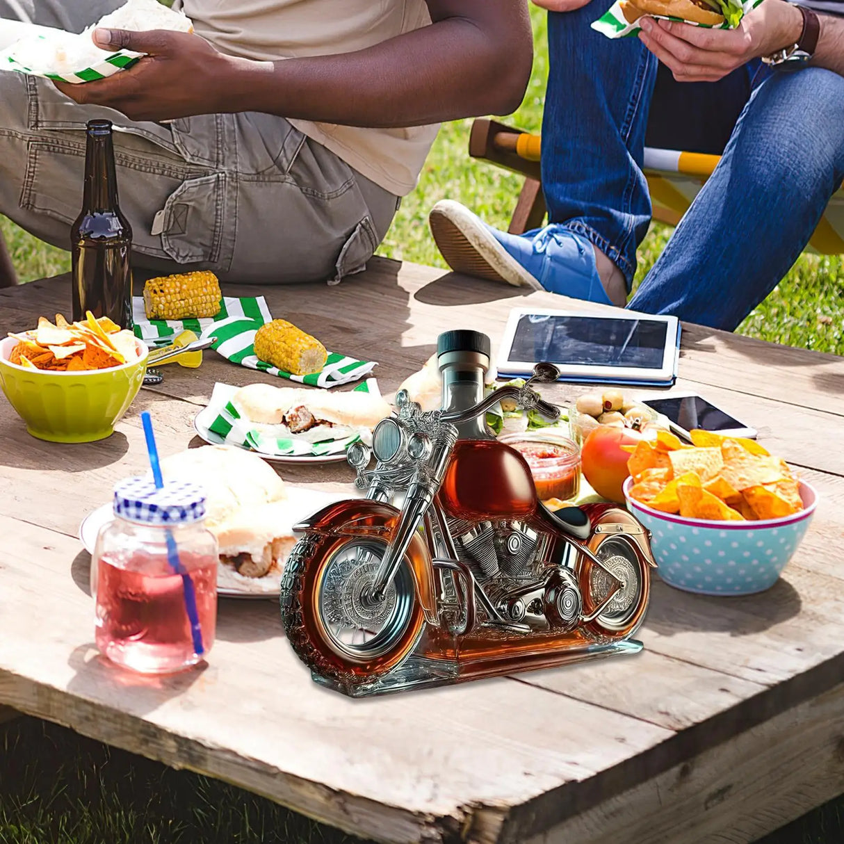 2026 engraçado garrafa de uísque motocicleta vintage decantador vidro decoração para casa cabine garrafa vinho estátua coleção brinquedo barra acessórios