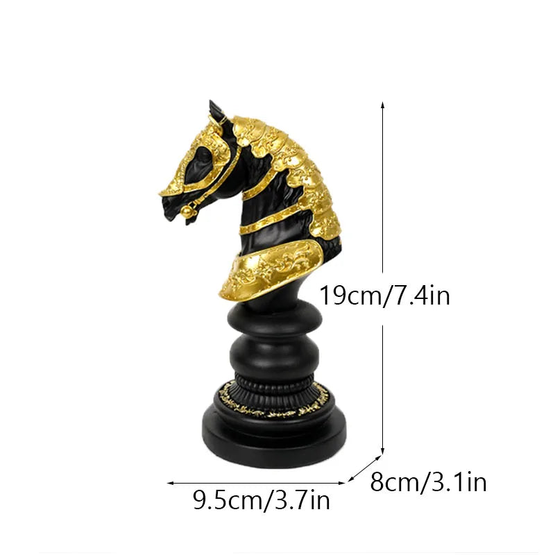 Elegant Chess Resin Sculptures