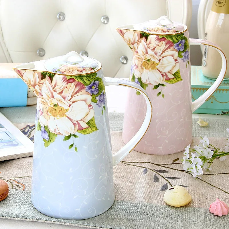 Bule Europeu de Osso, Conjunto De Copo De Chá Da Tarde Inglesa, Cafeteira De Porcelana De Alta Qualidade, Chaleira Resistente Ao Calor, 1000ml