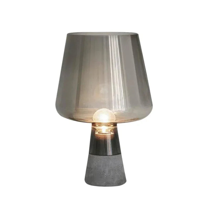 Nordic Glass Floor Lamp with Cement Base