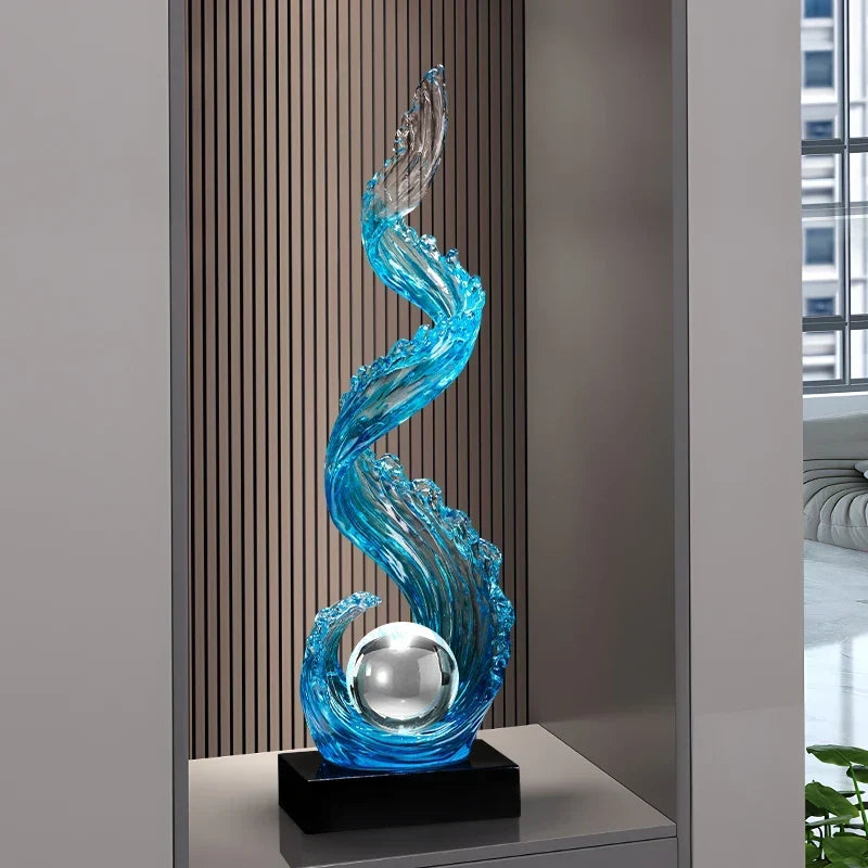 Elegant Blue Resin Sculpture