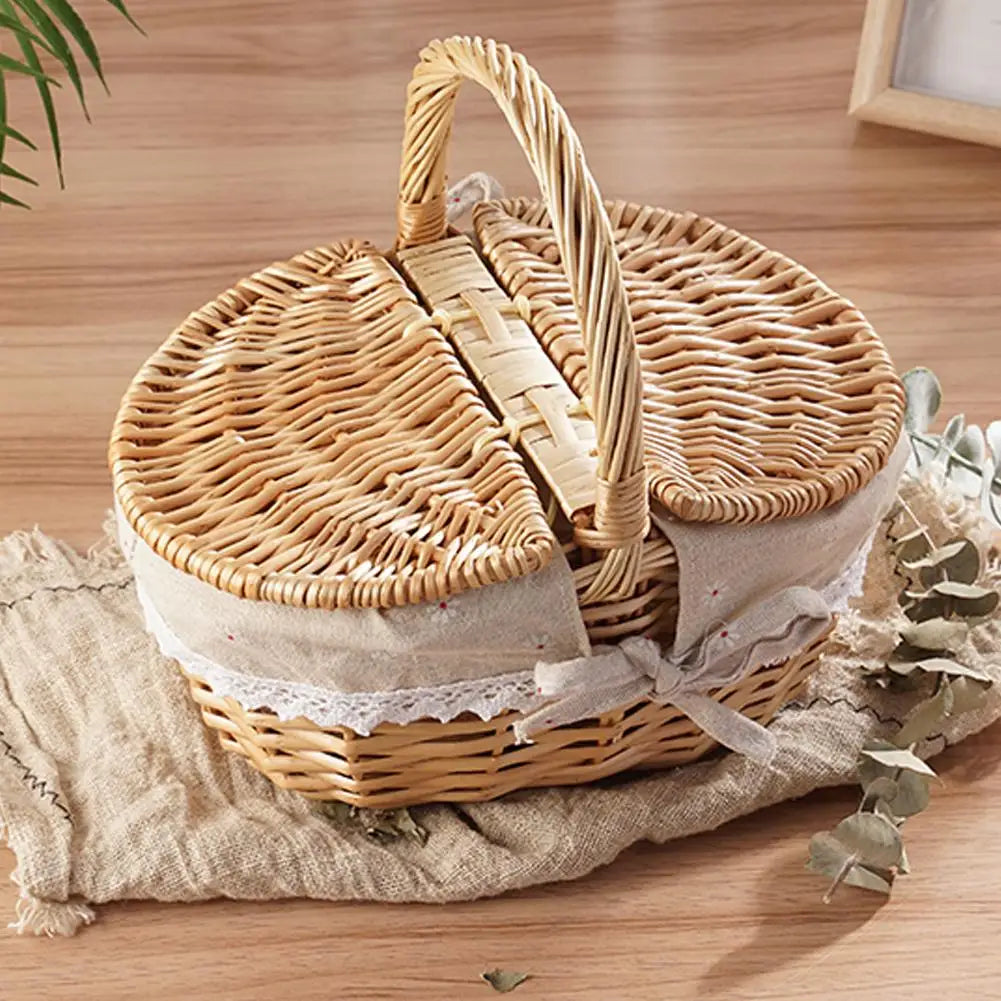 Handcrafted Wicker Picnic Basket