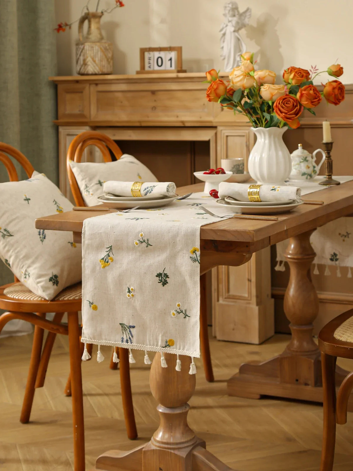 Rustic Fringed Tablecloth