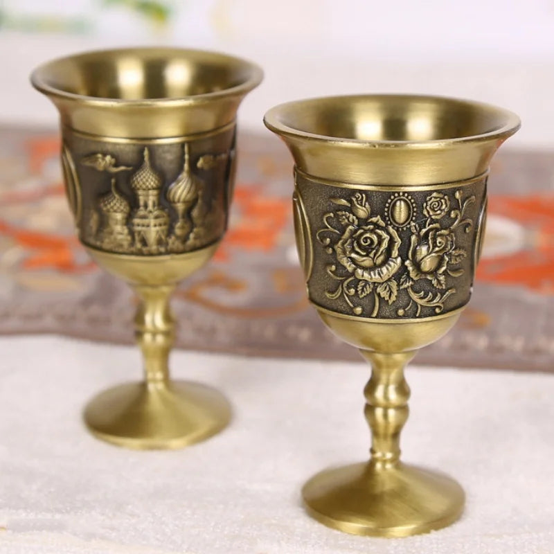 Vintage Bronze Shot Glasses – Set of 2