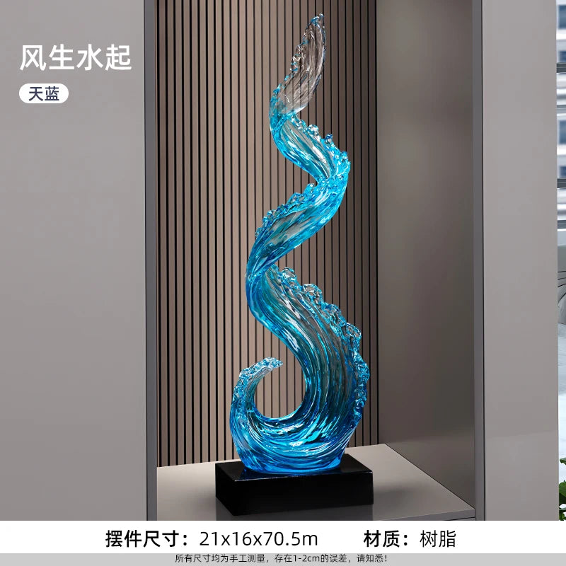 Elegant Blue Resin Sculpture