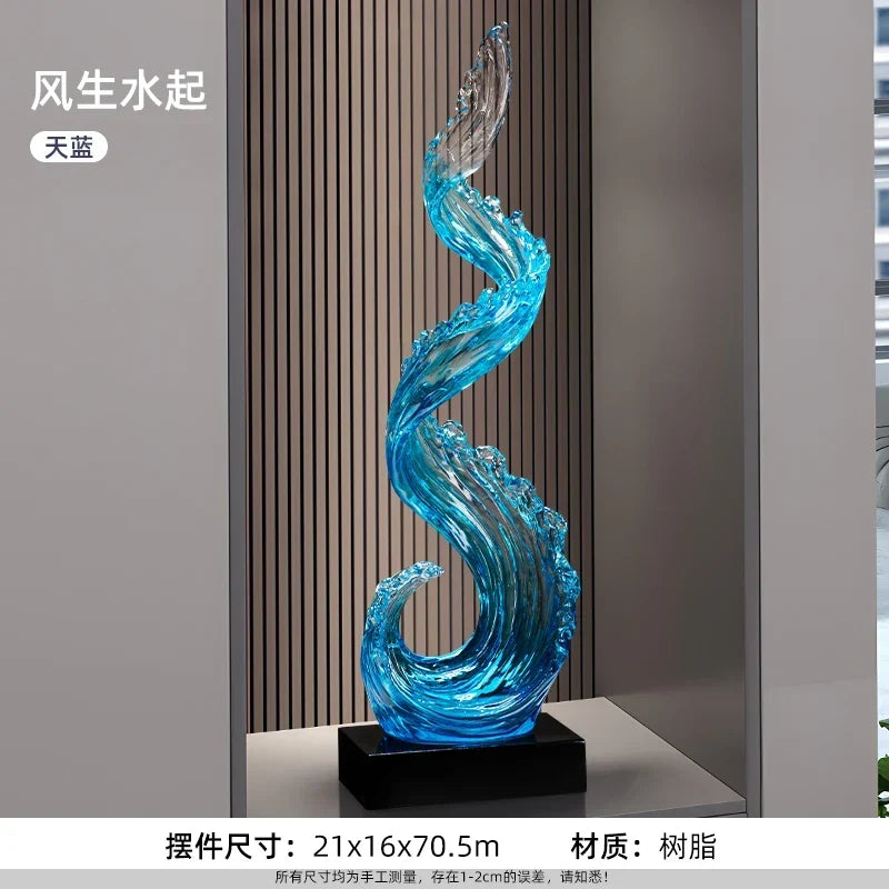 Elegant Blue Resin Sculpture