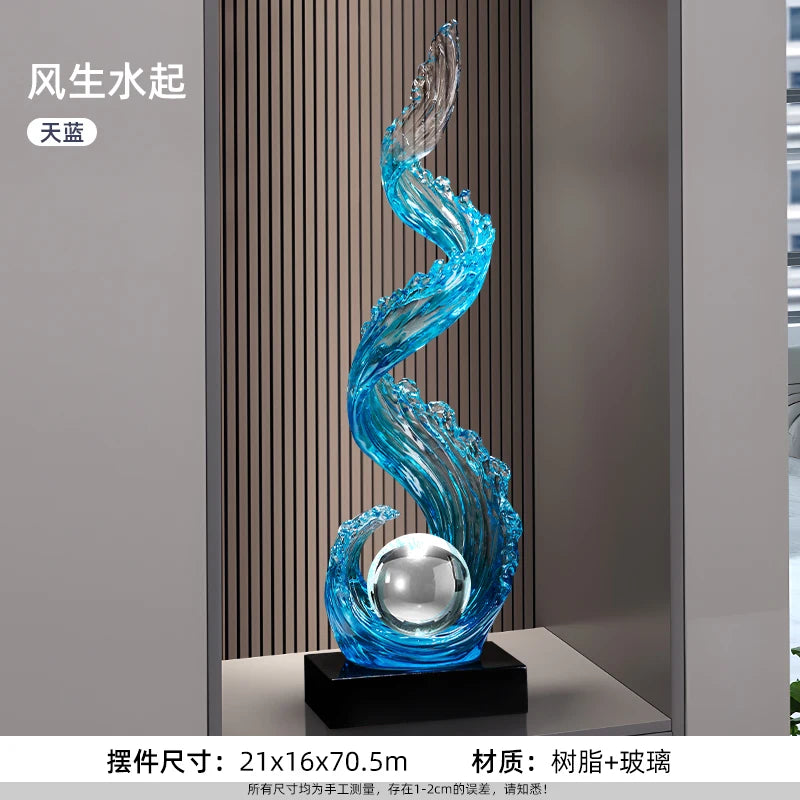 Elegant Blue Resin Sculpture
