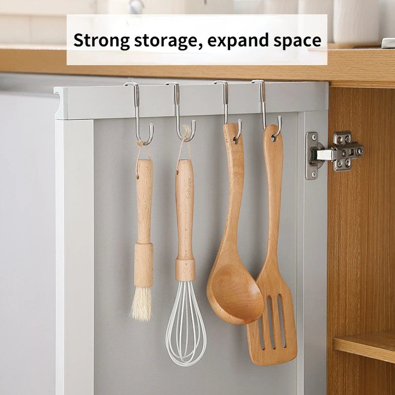 304 aço inoxidável S-Shape gancho, perfuração livre, duplo S-Shape, cozinha, banheiro, armário, porta de volta, toalha Storage Hanger