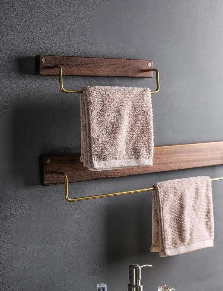 Wooden Wall-Mounted Towel Rail