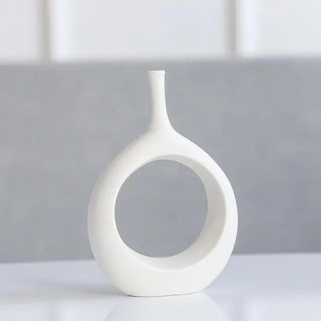 Nordic Ceramic Flower Vase White