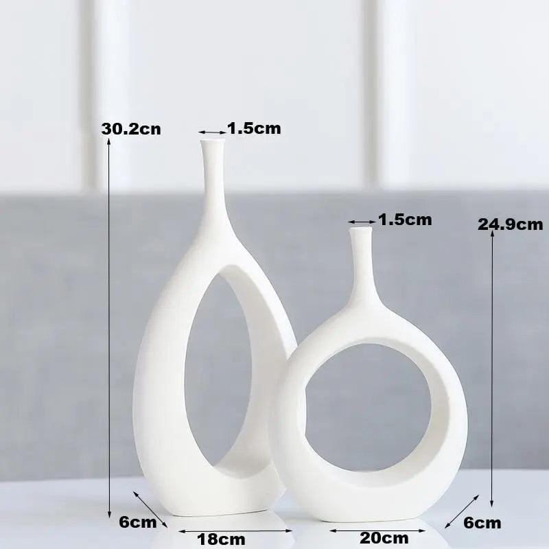 Nordic Ceramic Flower Vase White