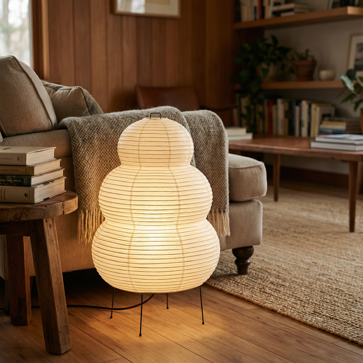 Wabi-Sabi Rice Paper LED Lamp